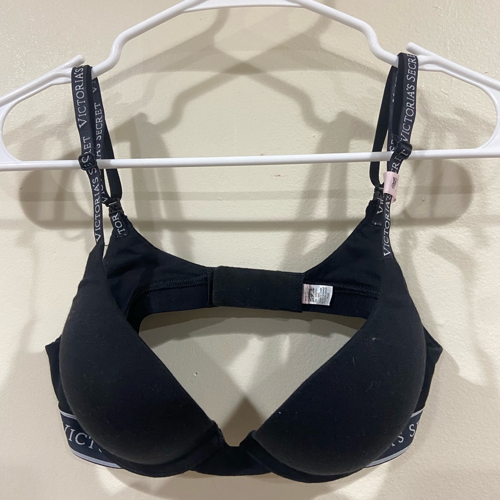 Victoria's Secret Black Bra with Logo Straps